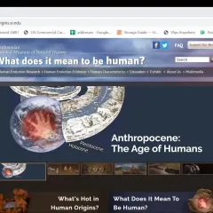 Paleoanthropologist Briana Pobiner talks about the Human Origins website during a Zoom video webinar