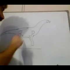 Paleo artist Sebastian Rozadilla draws a dinosaur