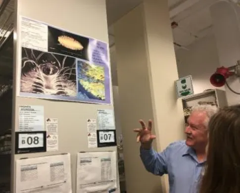 Oceanographer Greg Boland describing an ice worm 