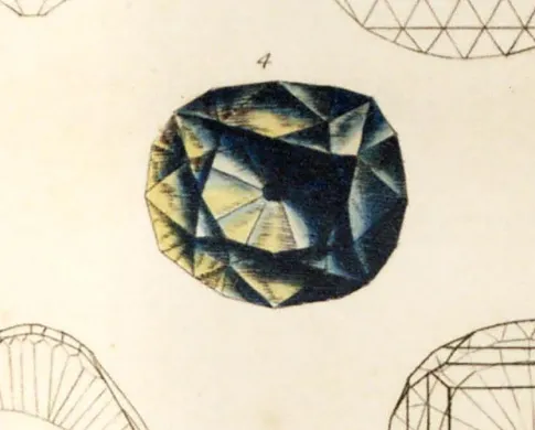 Top-down illustration of a blue diamond
