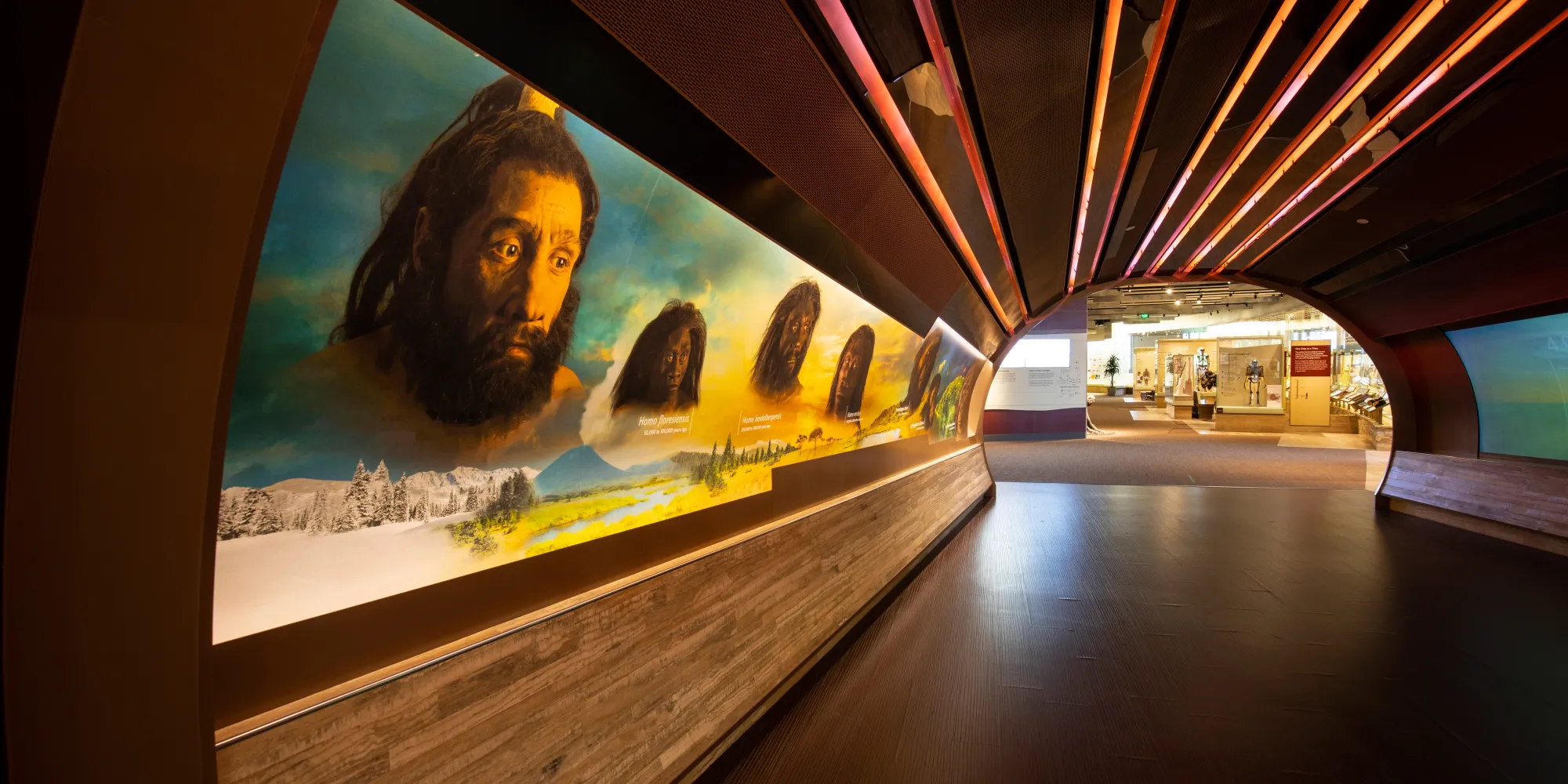 the entrance to the human origins exhibit