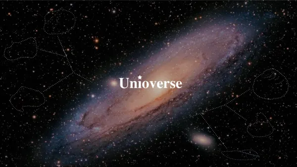 Unioverse logo consisting of a photo of a galaxy