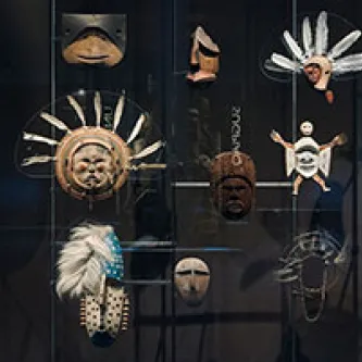 Several masks on exhibit at Anchorage Museum