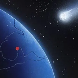 Asteroid headed towards Earth at the end of the Cretaceous. 