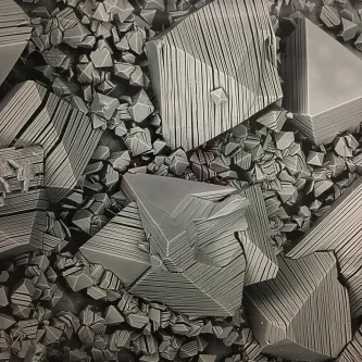 Backscatter image of pyrite crystals