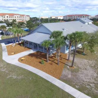 Aerial view of Smithsonian Marine Station in Fort Pierce