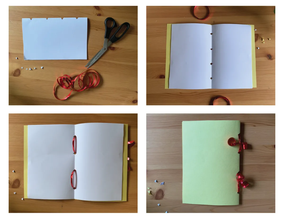 Graphic with images showing the process of creating a fieldbook
