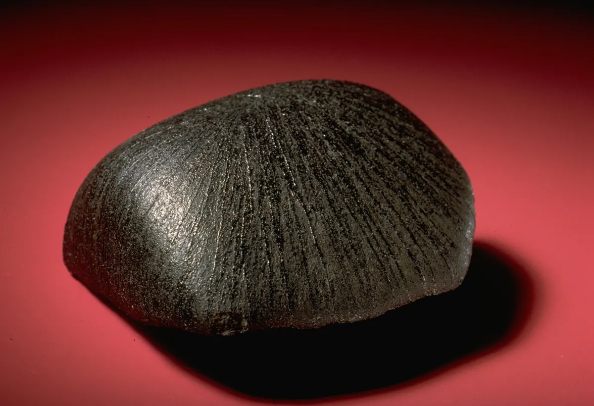 Lafayette meteorite on a red background