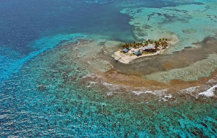 Aerial image of Carrie Bow Cay Field Station