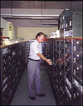 Dr. Martin Buzas in the foraminifera type collections