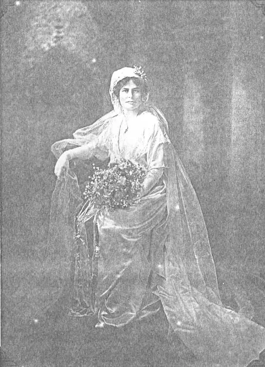 Joseph Cushman's second wife, Freida Billings, in her wedding photo, 1913