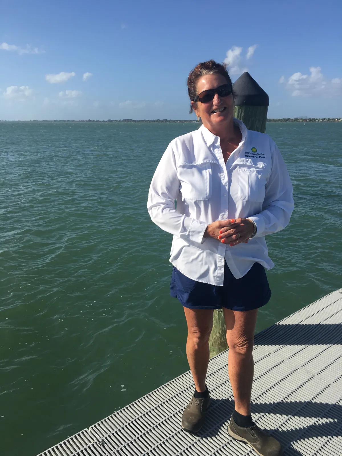 Sherry Reed on the dock