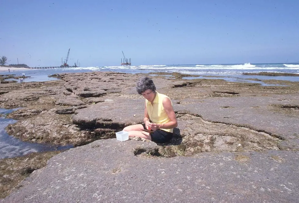 A woman doing field work