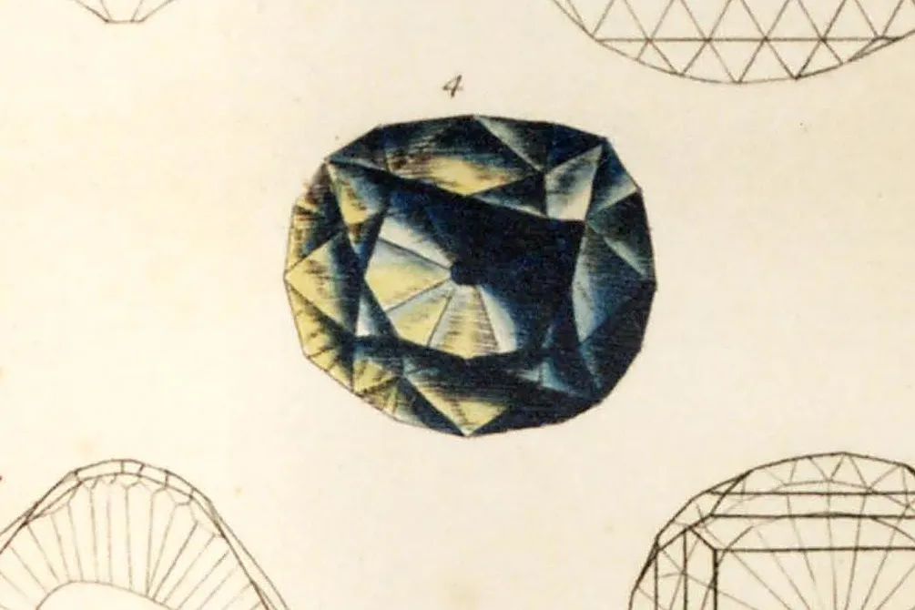 Top-down illustration of a blue diamond