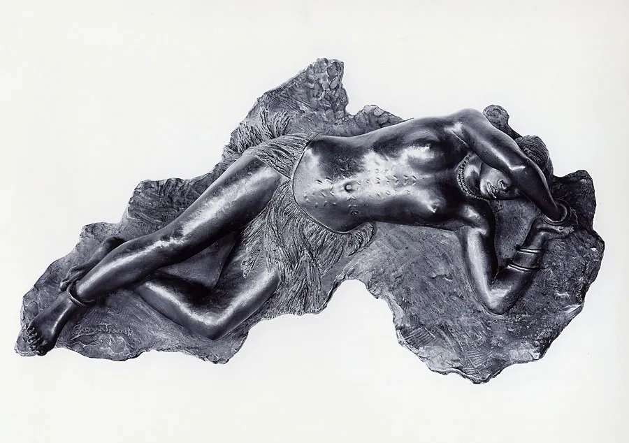 A bronze statue of Sleeping Africa, 1902