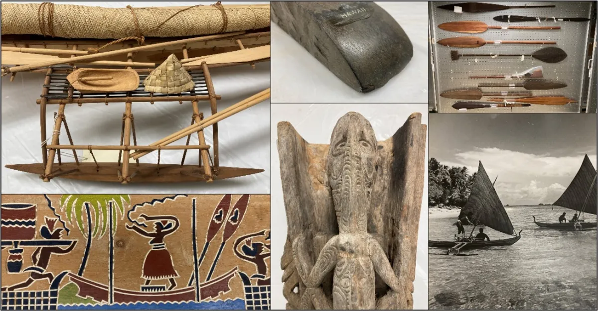 Collection of canoe related object images 