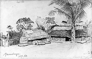 A sketch of the Yambuya camp 1888