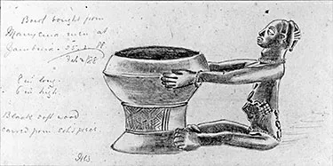 A sketch of a bowl Ward bought in February 1888